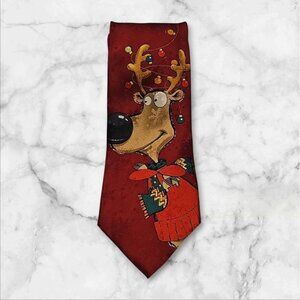 Christmas NeckTie John Ashford Red Color. New Tie